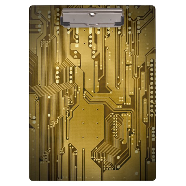 Porte-bloc Carte Cool Gold Circuit Board High Tech Photo (Devant)
