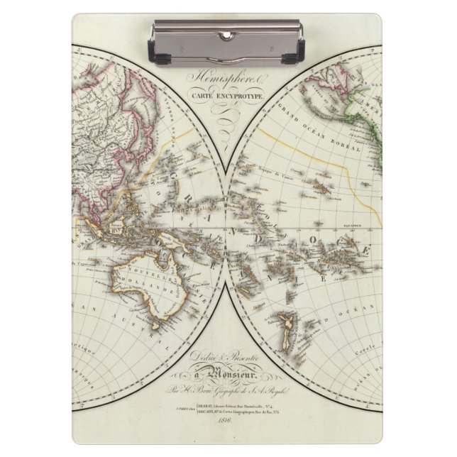 Porte-bloc Carte d'atlas de Paris (Devant)