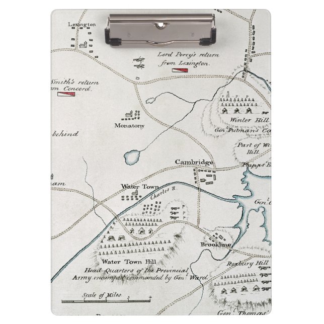 PORTE-BLOC CARTE DE BOSTON-CONCORD, 1775 (Devant)