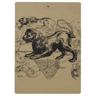 Porte-bloc Carte de constellation de Lion Hevelius 1690 sur