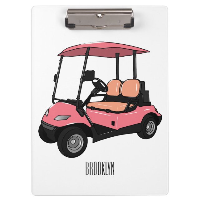 Porte-bloc Carte de golf / dessin animé en voiturette de golf (Devant)