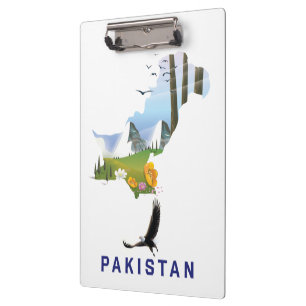 Porte-bloc Carte de l'affiche de voyage au Pakistan