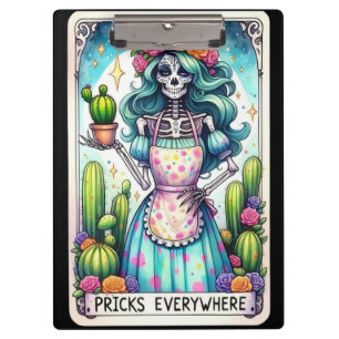 Porte-bloc Carte de Tarot de Piquants Partout Squelette Drô