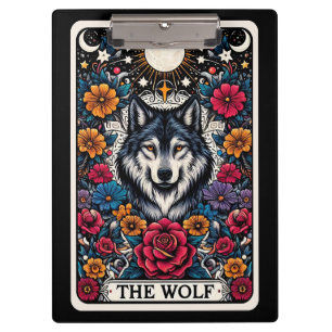 Porte-bloc Carte de tarot du loup Animal mystique