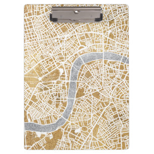 Porte-bloc Carte dorée de ville de Londres