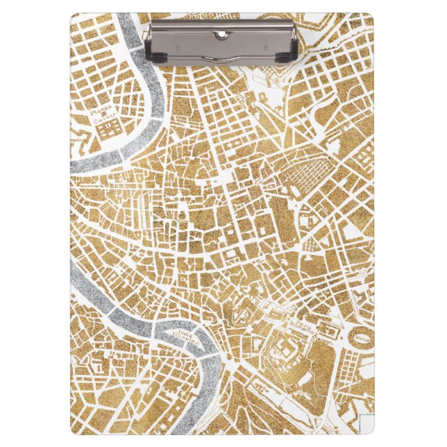 Porte-bloc Carte dorée de ville de Rome (Devant)