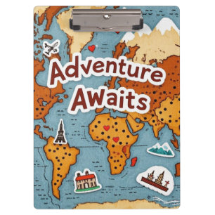 Porte-bloc Carte du monde de voyage avec devis