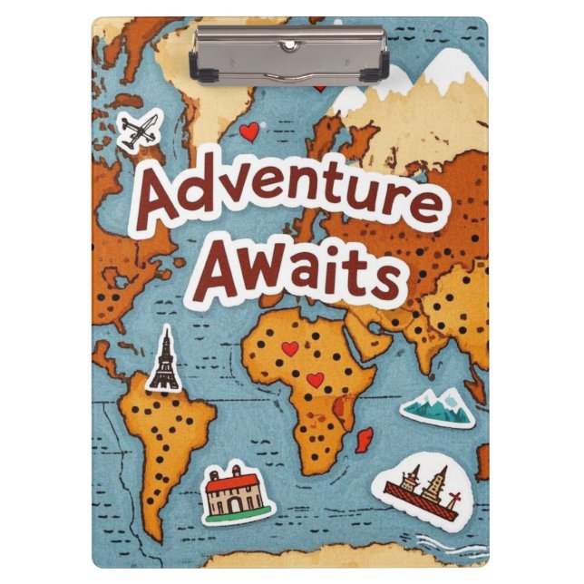 Porte-bloc Carte du monde de voyage avec devis (Devant)