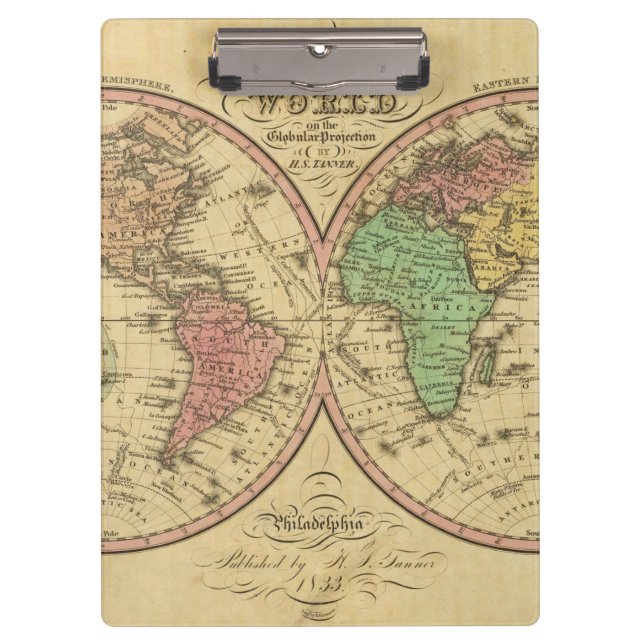 Porte-bloc Carte du monde sur la projection globulaire (Devant)
