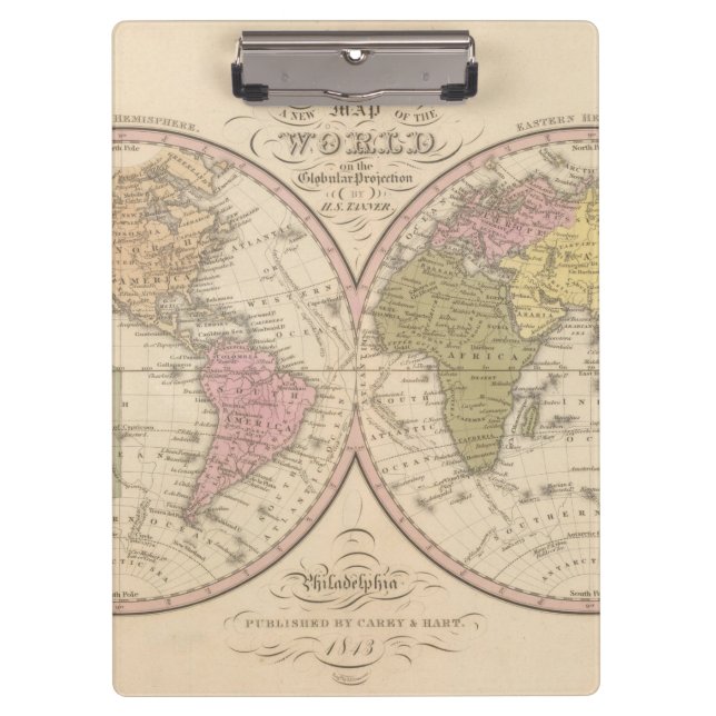 Porte-bloc Carte du monde sur la projection globulaire 2 (Devant)