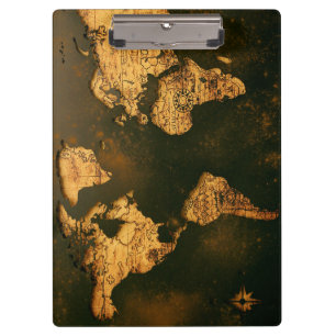Porte-bloc Carte du monde vintage Art de cartographie antique