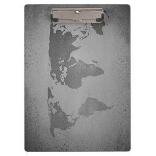 Porte-bloc Carte du monde vintage noir et blanc