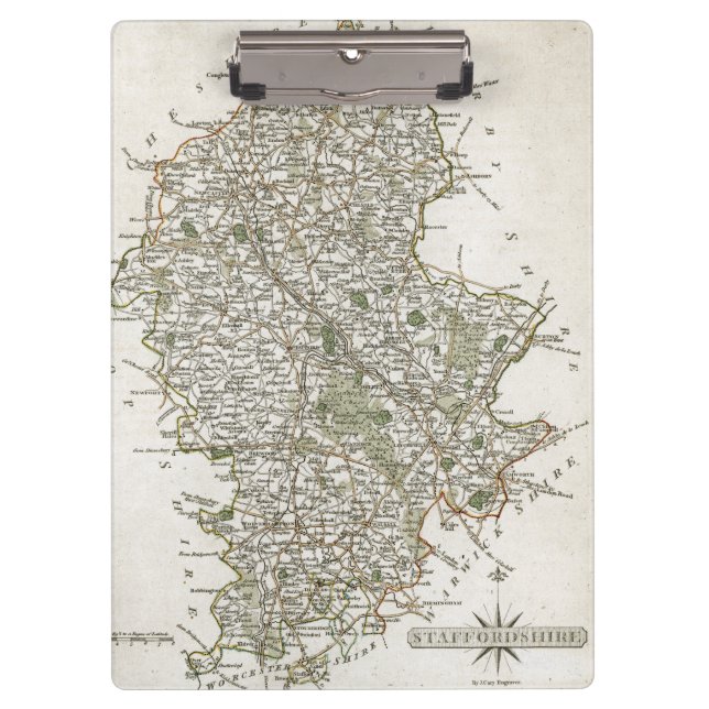 PORTE-BLOC CARTE DU STAFFORDSHIRE, 1793 (Devant)