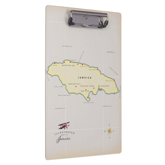 Porte-bloc Carte illustrée de la Jamaïque. (Swatch)