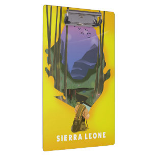 Porte-bloc carte illustrée de la Sierra Leone affiche de voya