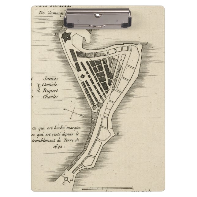 Porte-bloc CARTE : La JAMAÏQUE, 1755 (Devant)