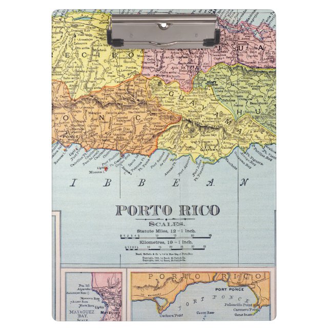 PORTE-BLOC CARTE : PORTO RICO, 1900 (Devant)