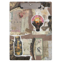 Carte Ville Ephémère Vintage Découpage