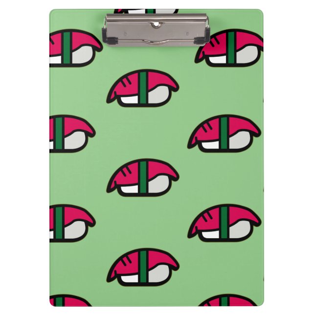 Porte-bloc Cartoon Kawaii Sushi, Riz de Poisson et Clipboar d (Devant)