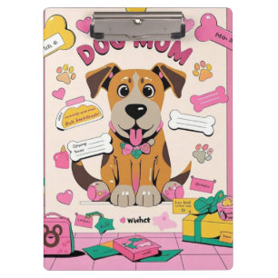 Porte-bloc Cartoon Puppy chien maman dans la chambre rose
