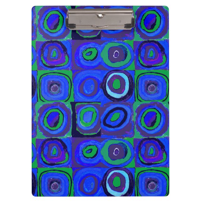 Porte-bloc Cercle Carré Kandinsky Farbstudie Blue Quadrate (Devant)