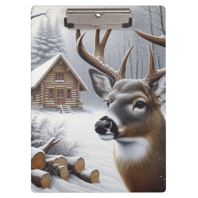 Porte-bloc Cerf d'hiver/art de buck (Devant)