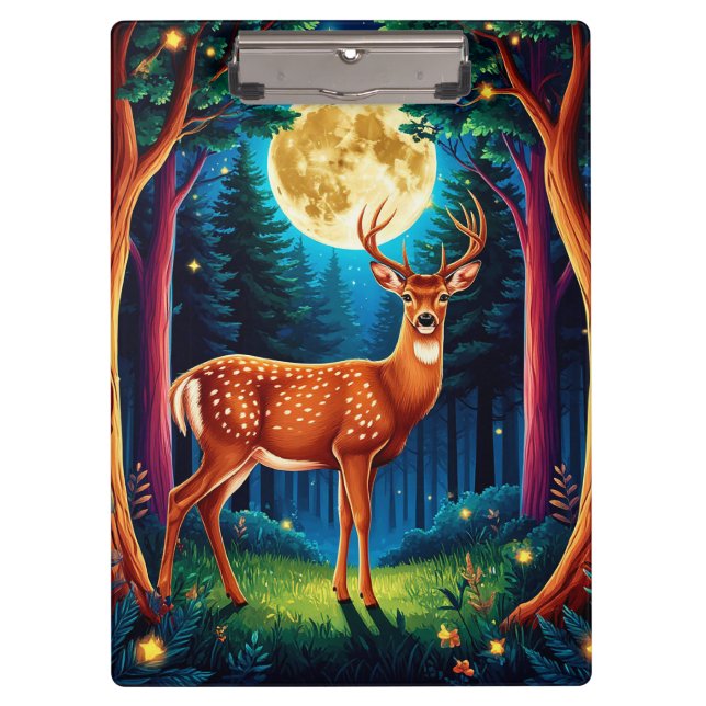 Porte-bloc Cerf majestueux dans une forêt luxuriante (Devant)