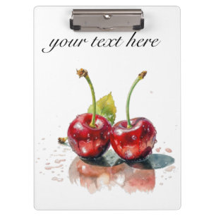 Porte-bloc Cerises amoureuses en Aquarelle, sur mesure