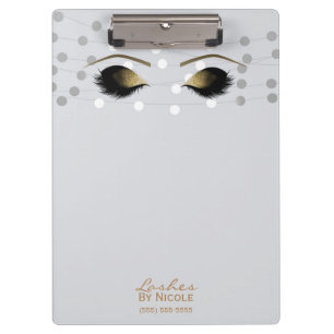 Porte-bloc Chaîne blanche Lumières Gold Maquillage Eyes Lashe