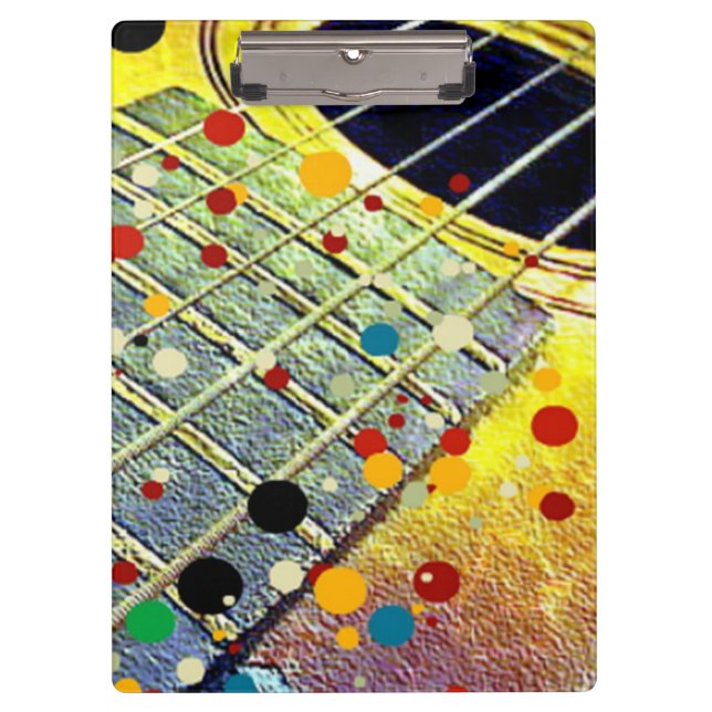 Porte-bloc Chaînes de guitare Aquarelle musicale (Devant)
