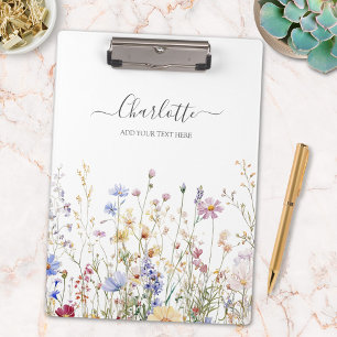 Porte-bloc Champ de fleurs sauvages rustique joli aquarelle m