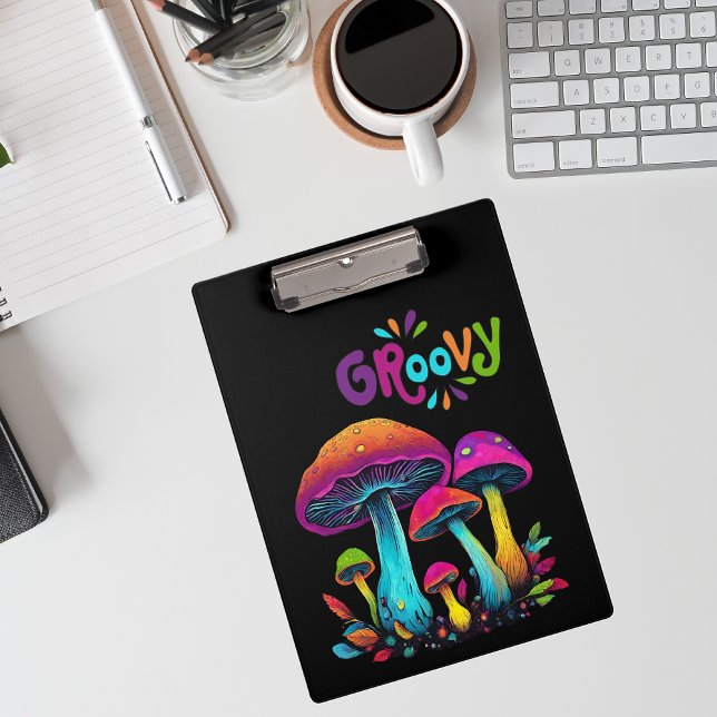Porte-bloc Champignons psychédéliques colorés- (Colorful Psychedelic Mushrooms- Clipboard)