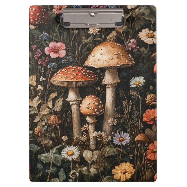 Porte-bloc Champignons Whimsical et Botanique Fleur sauvage (Devant)