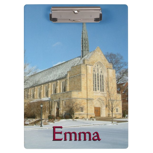 Porte-bloc Chapelle Harbison en hiver au Grove City College (Devant)