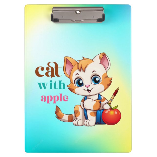 Porte-bloc Chat Avec Apple-85242 (Devant)