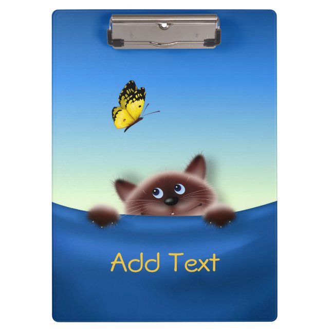 Porte-bloc Chat en poche (Devant)