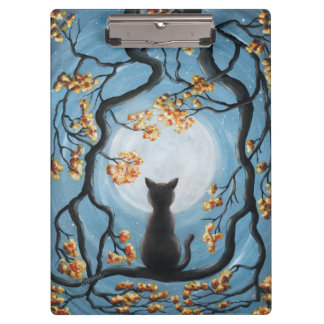Porte-bloc Chat lunatique dans la peinture de Pleine lune