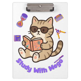 Porte-bloc Chat mignon étudiant avec des lunettes de soleil d