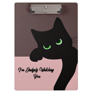 Porte-bloc Chat noir amusant qui regarde - Personnalisable es