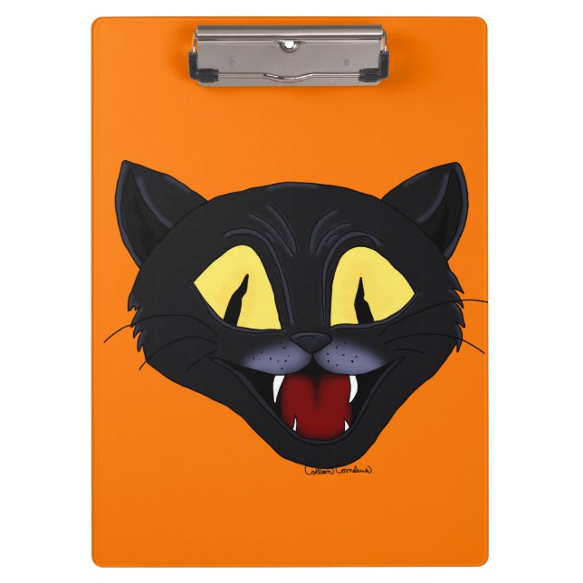 Porte-bloc Chat noir d'Halloween (Devant)