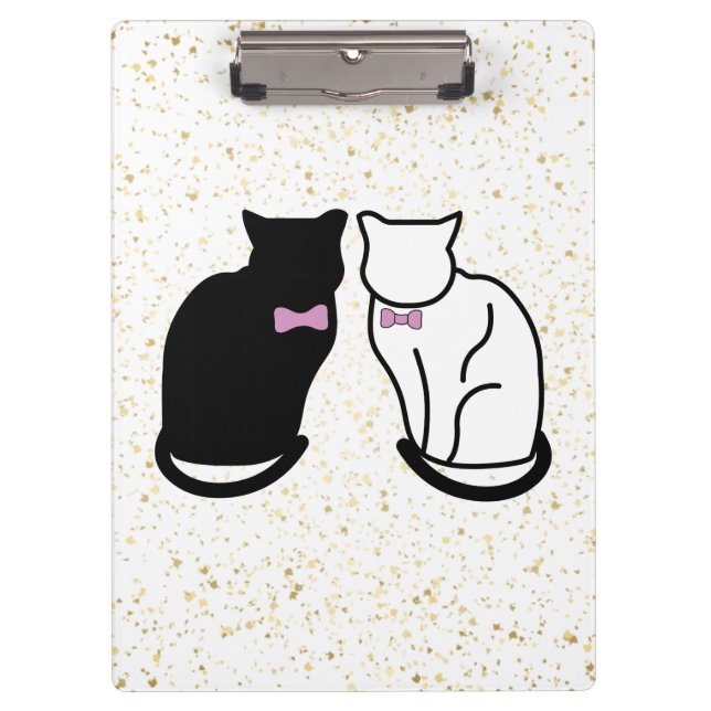 Porte-bloc Chat noir et blanc (Devant)