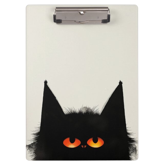 Porte-bloc Chat noir grumeux (Devant)