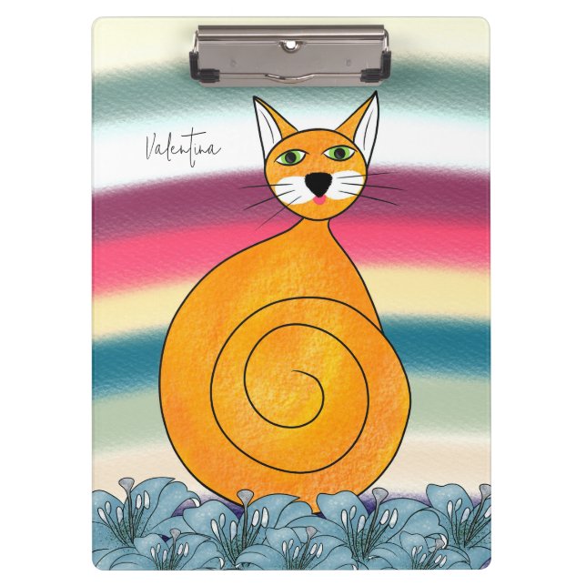 Porte-bloc Chat orange (Devant)