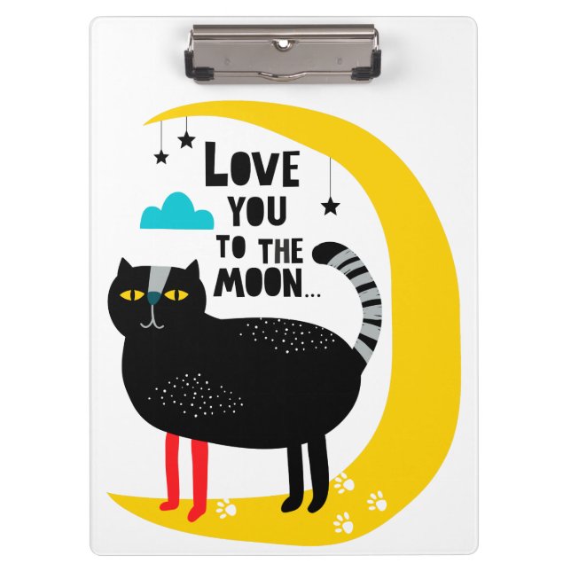 Porte-bloc Chat sur la lune (Devant)