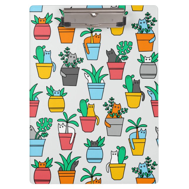 Porte-bloc Chats dans les pots à fleurs (Devant)