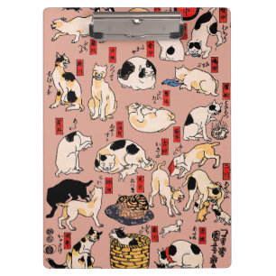 Porte-bloc chats japonais Ukiyo-e Funny kitty
