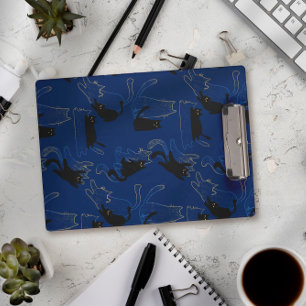 Porte-bloc Chats noirs de minuit – motif minimal moderne