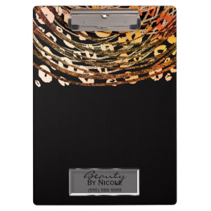 Porte-bloc Cheetah Léopard Glam Orange Bronze Personnalisé