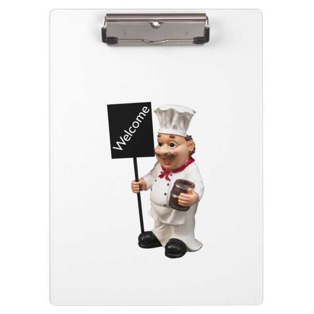 Porte-bloc Chef cuisinier - Carte de menu BIENVENUE (Devant)