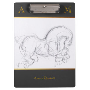 Porte-bloc Cheval Dessin Original Monogramme Porte - bloc